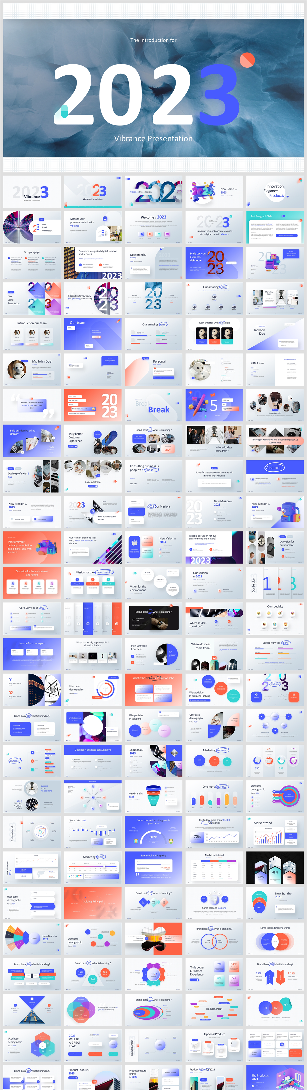 430页商务风PPT模板版式大全，一键换色