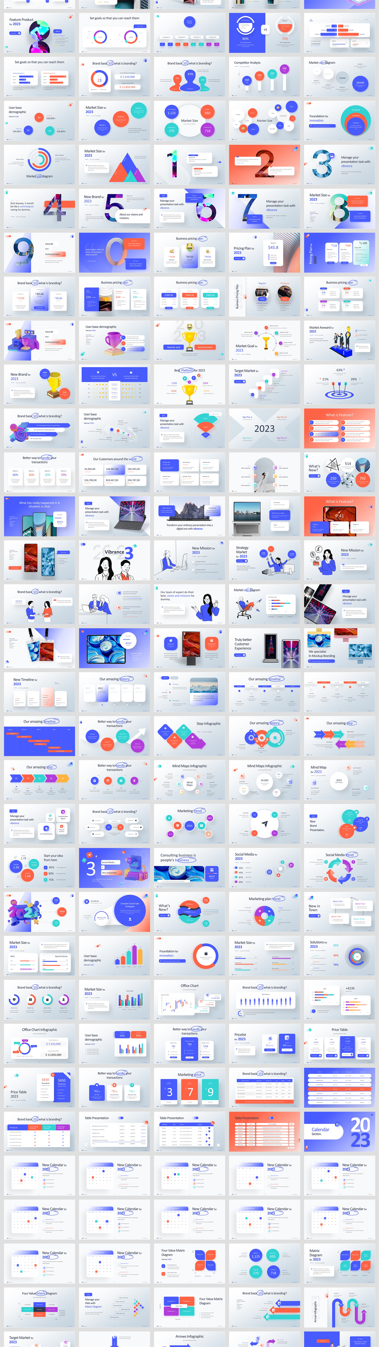 430页商务风PPT模板版式大全，一键换色