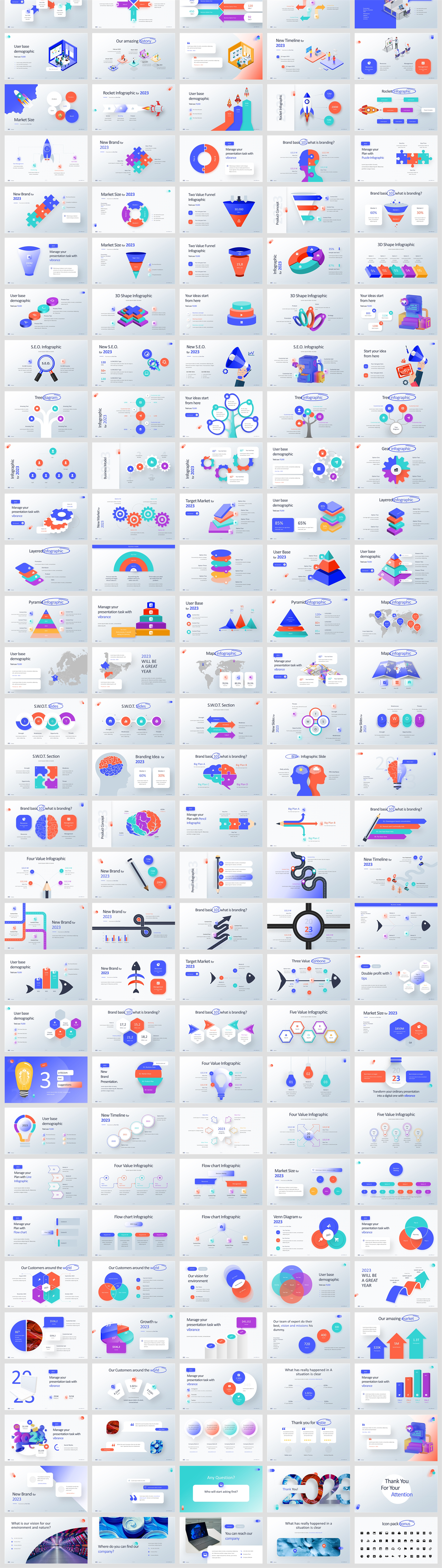 430页商务风PPT模板版式大全，一键换色