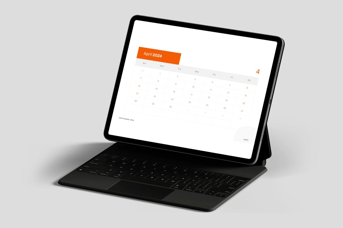 2024 年日历 PPT模版 (PPTX)