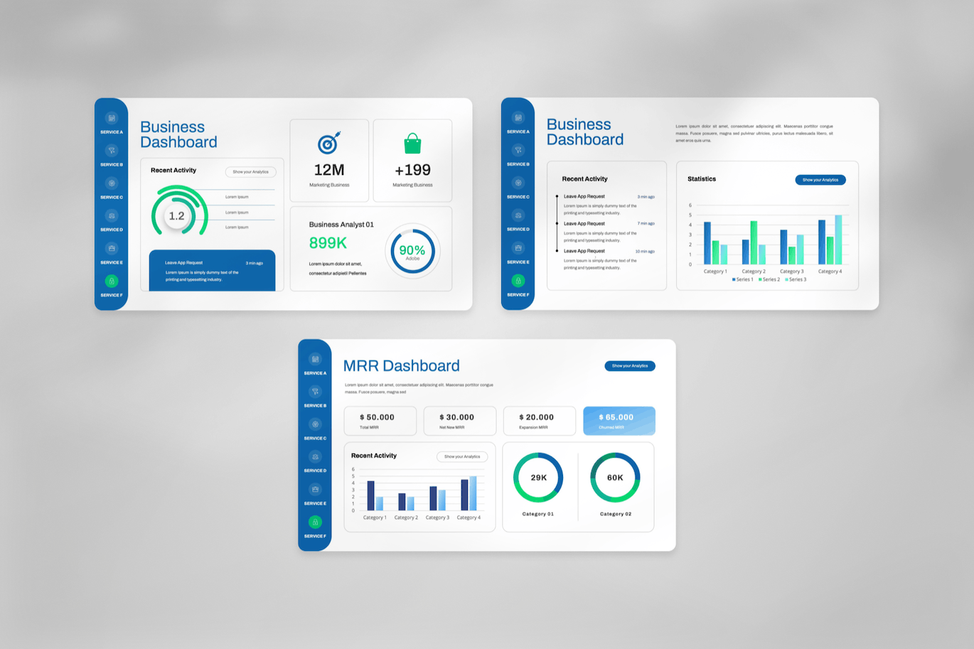 KPI 仪表板 PPT模版 (PPTX)
