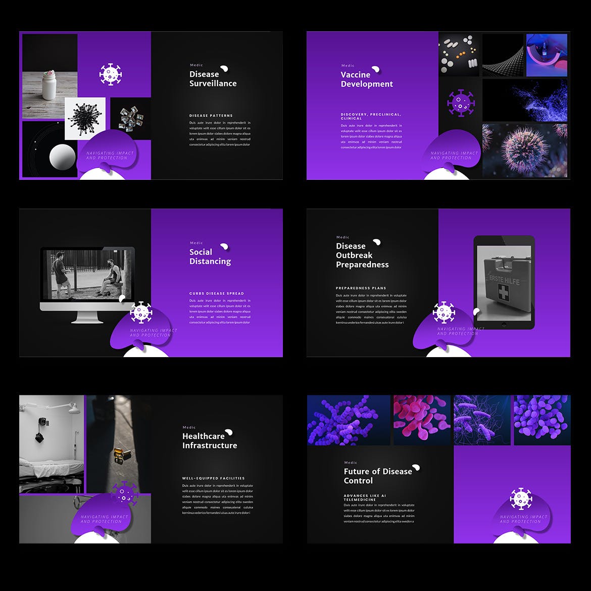 疾病和病毒变化PPT模版 (PPT)