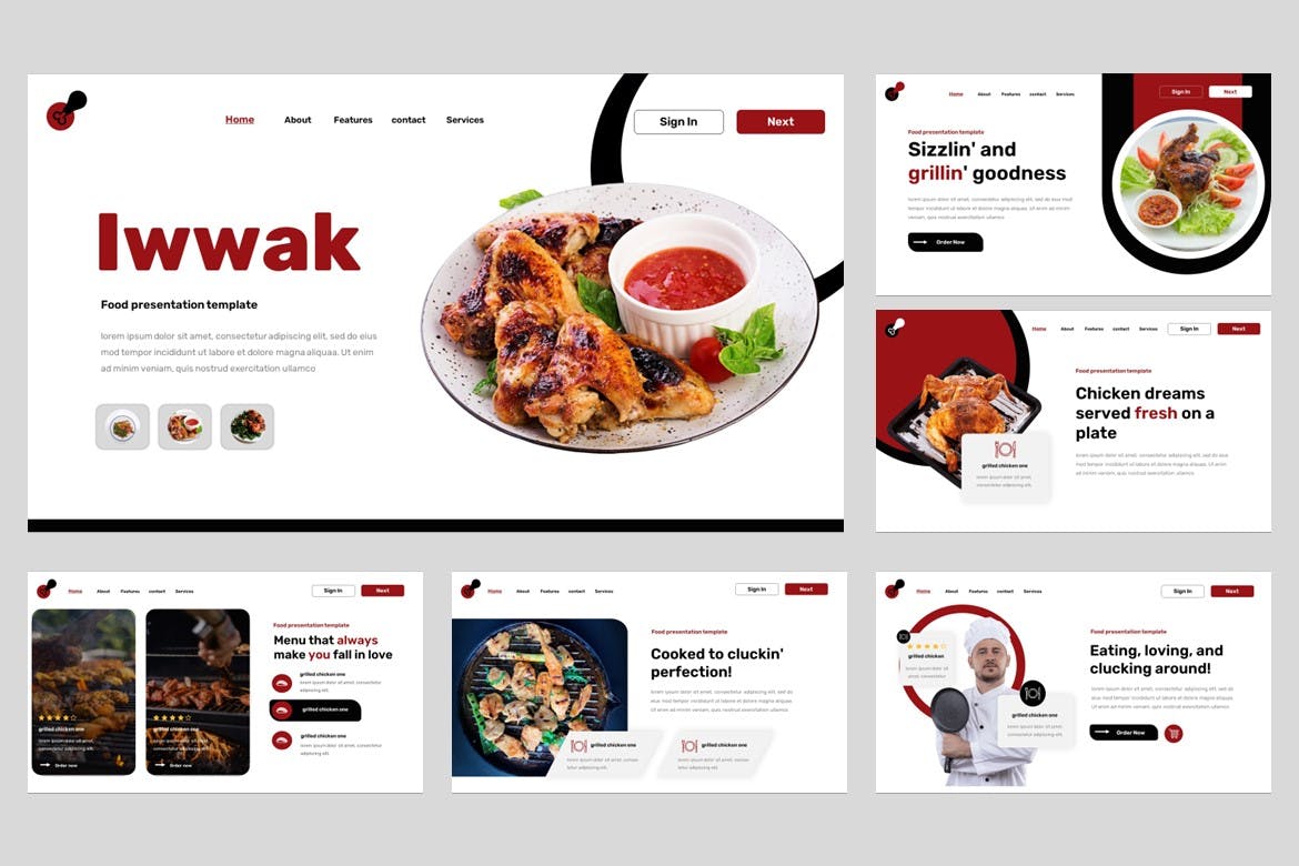 食品和餐厅 PPT模版 (PPTX,PPT)