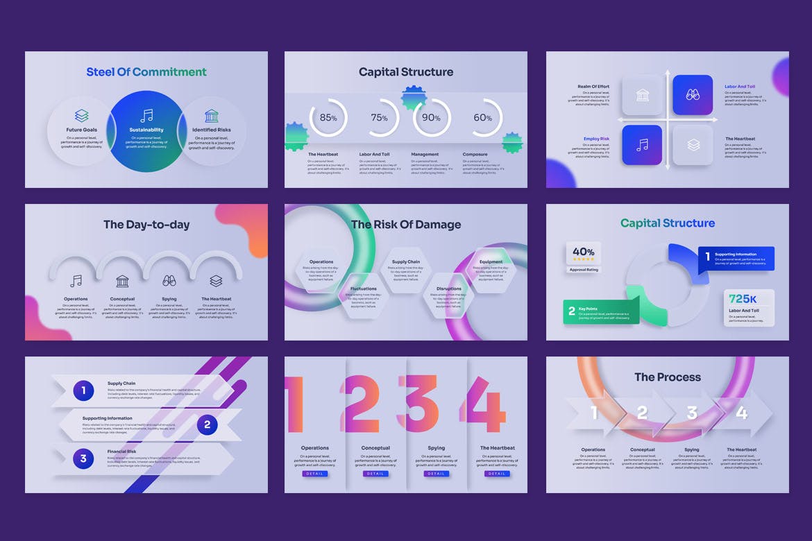 时尚多彩的业务PPT模版 (PPTX)