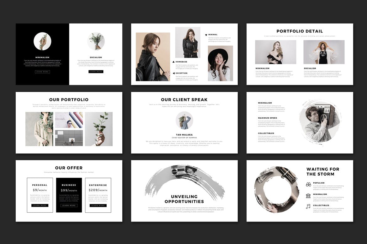 清新的画笔PPT模版 (PPTX)