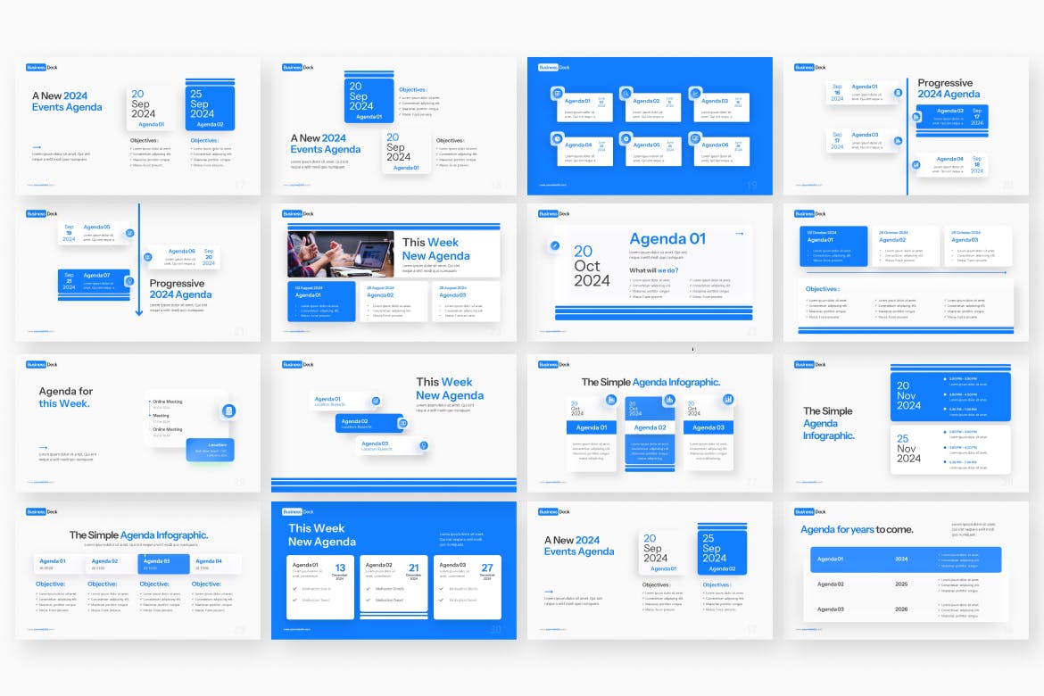 议程信息图表主题演讲PPT模版 (PPTX)