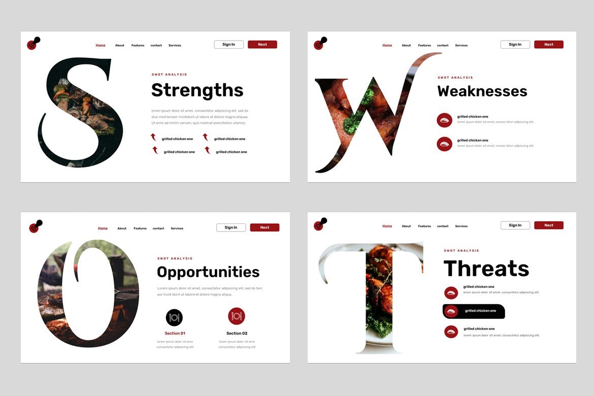 食品和餐厅 PPT模版 (PPTX,PPT)