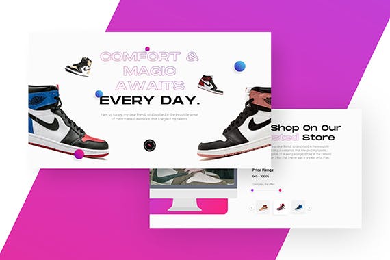 运动鞋PPT模版 (PPT,PPTX)