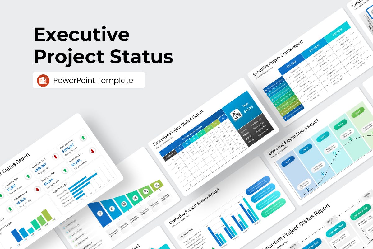 执行项目状态 PPT模版 (PPTX)