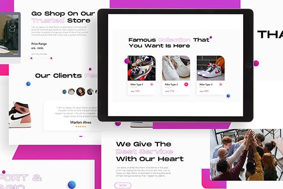 运动鞋PPT模版 (PPT,PPTX)