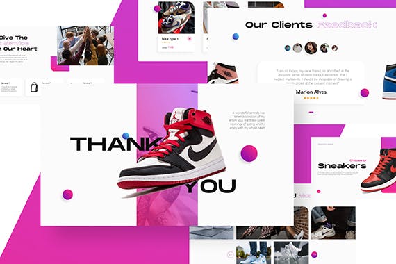 运动鞋PPT模版 (PPT,PPTX)