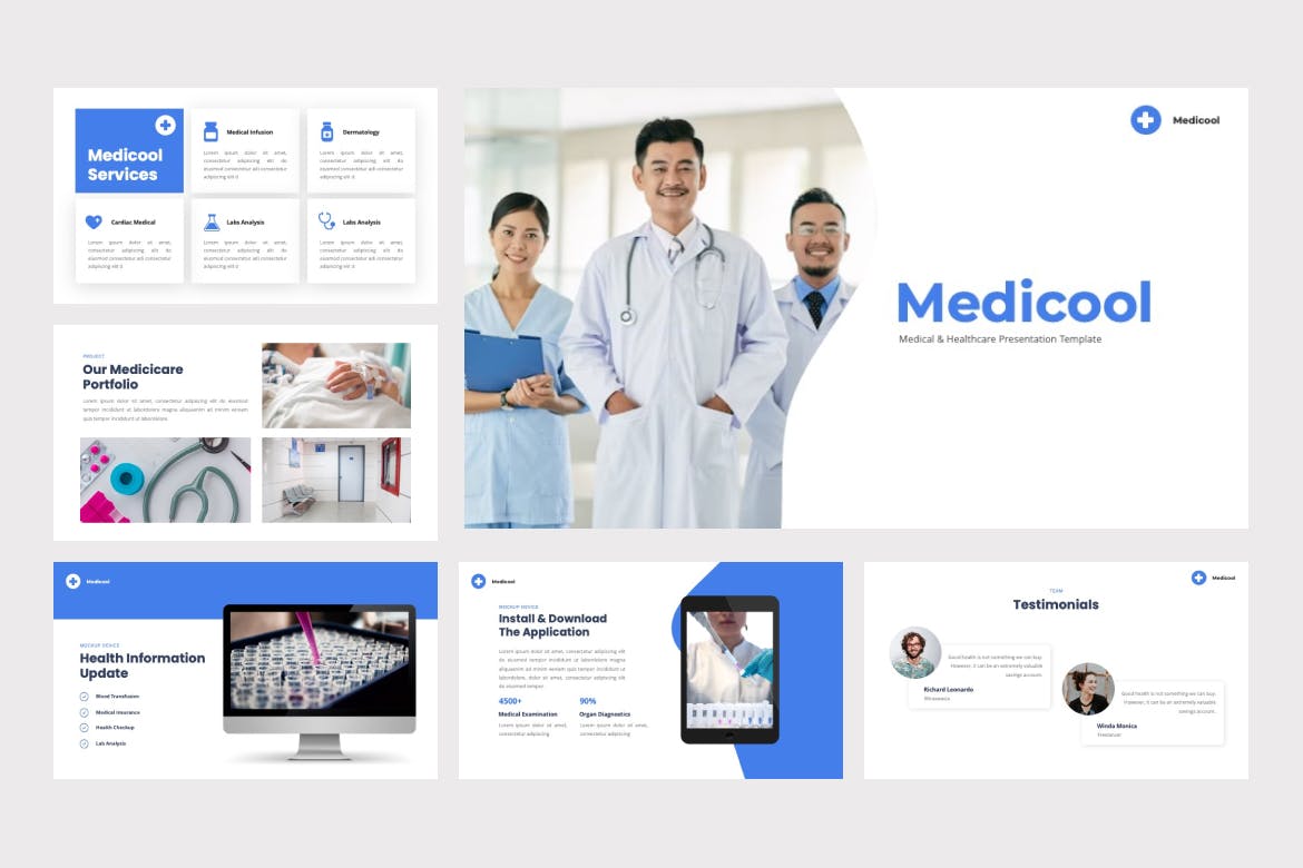 医疗服务相关PPT模版 (PPTX)