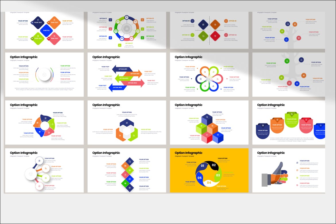 选项信息图表PPT模版 (PPTX)
