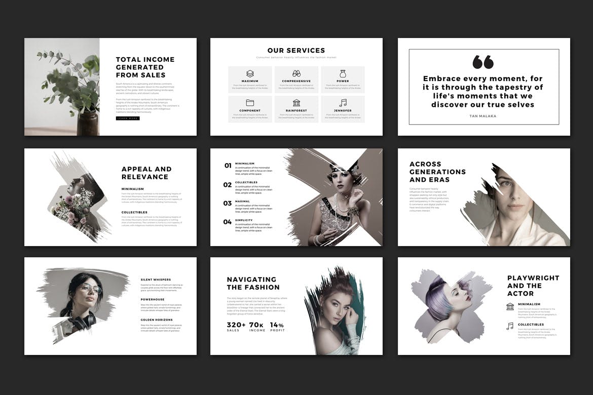 清新的画笔PPT模版 (PPTX)