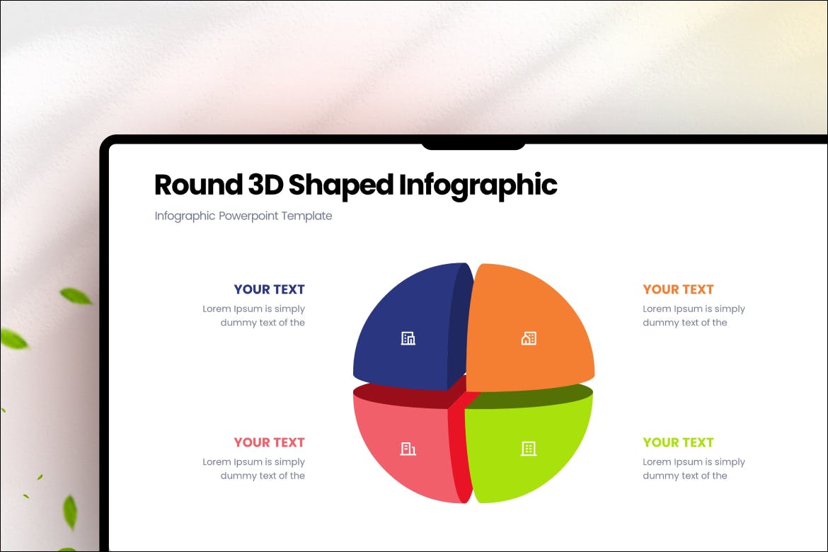 圆形 3D 形状信息图表PPT模版 (PPTX)