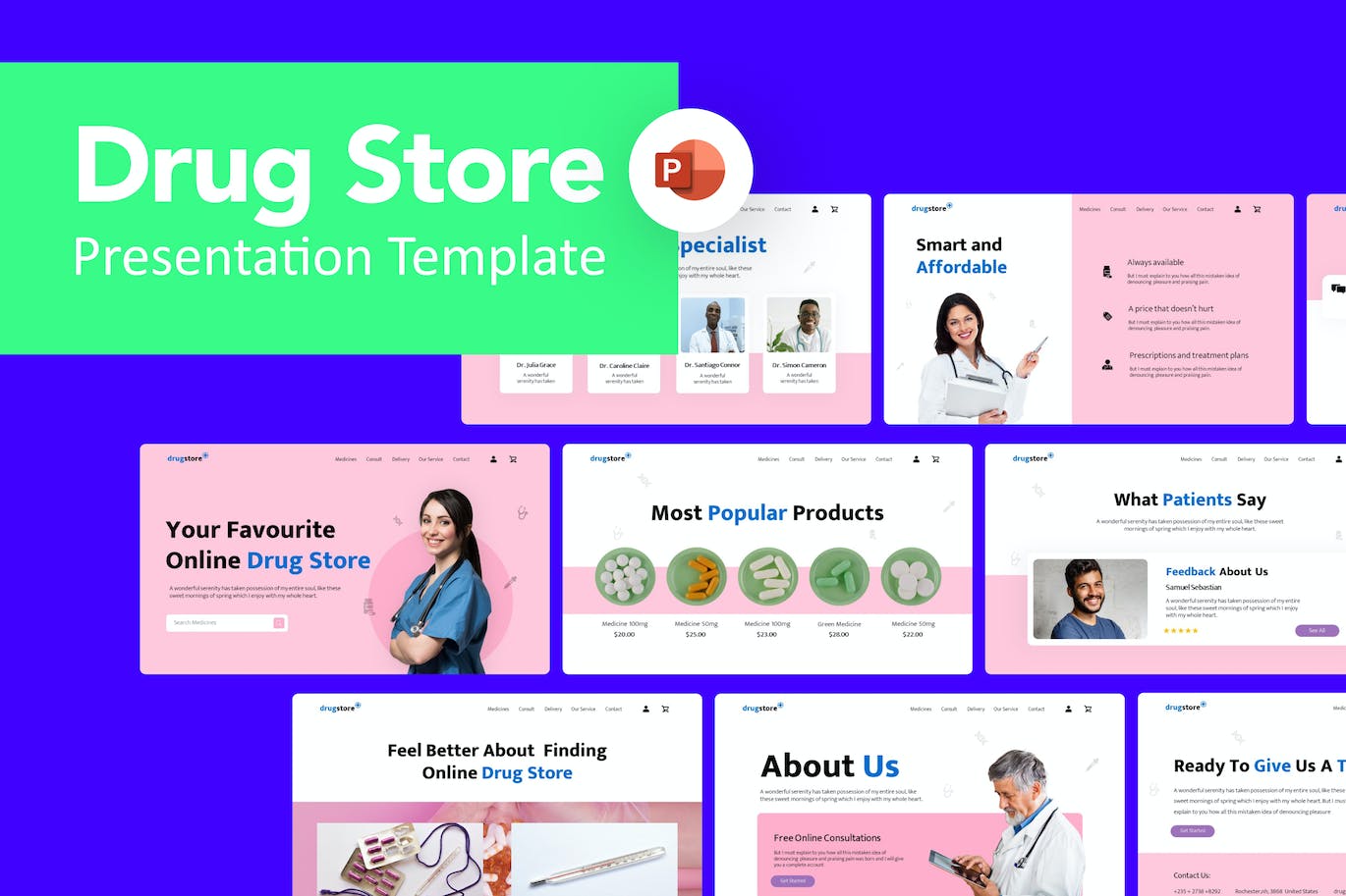 药店PPT模版 (PPT,PPTX)