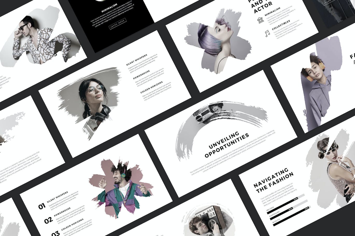 清新的画笔PPT模版 (PPTX)