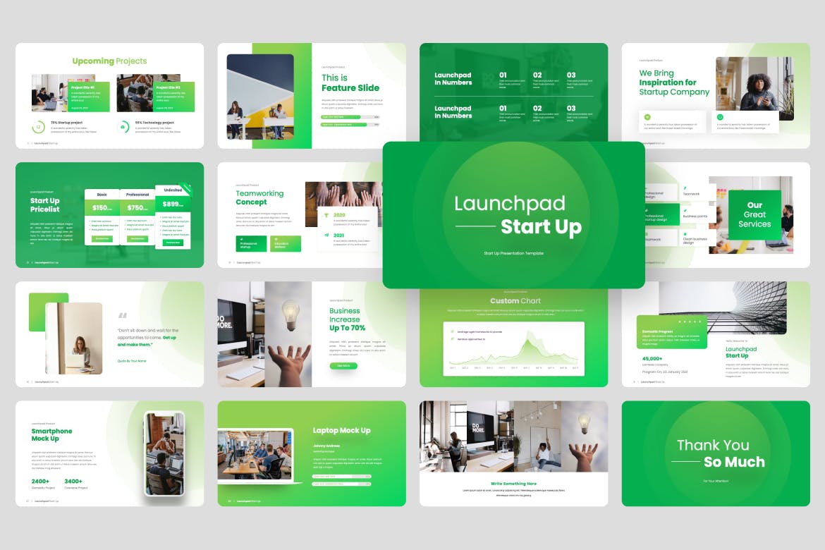 时尚的设计和直观的布局PPT模版 (PPTX)