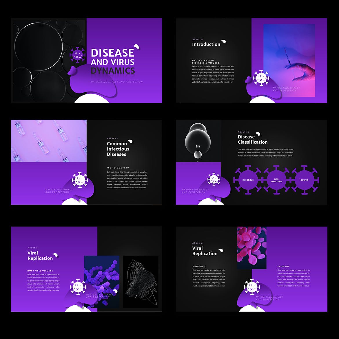 疾病和病毒变化PPT模版 (PPT)