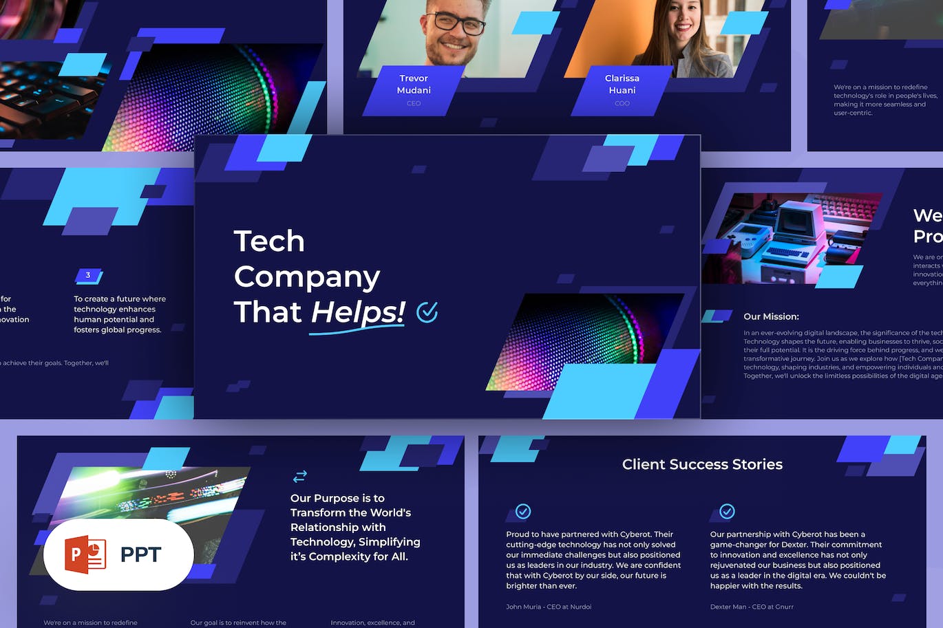 网络科技PPT模版 (PPTX)