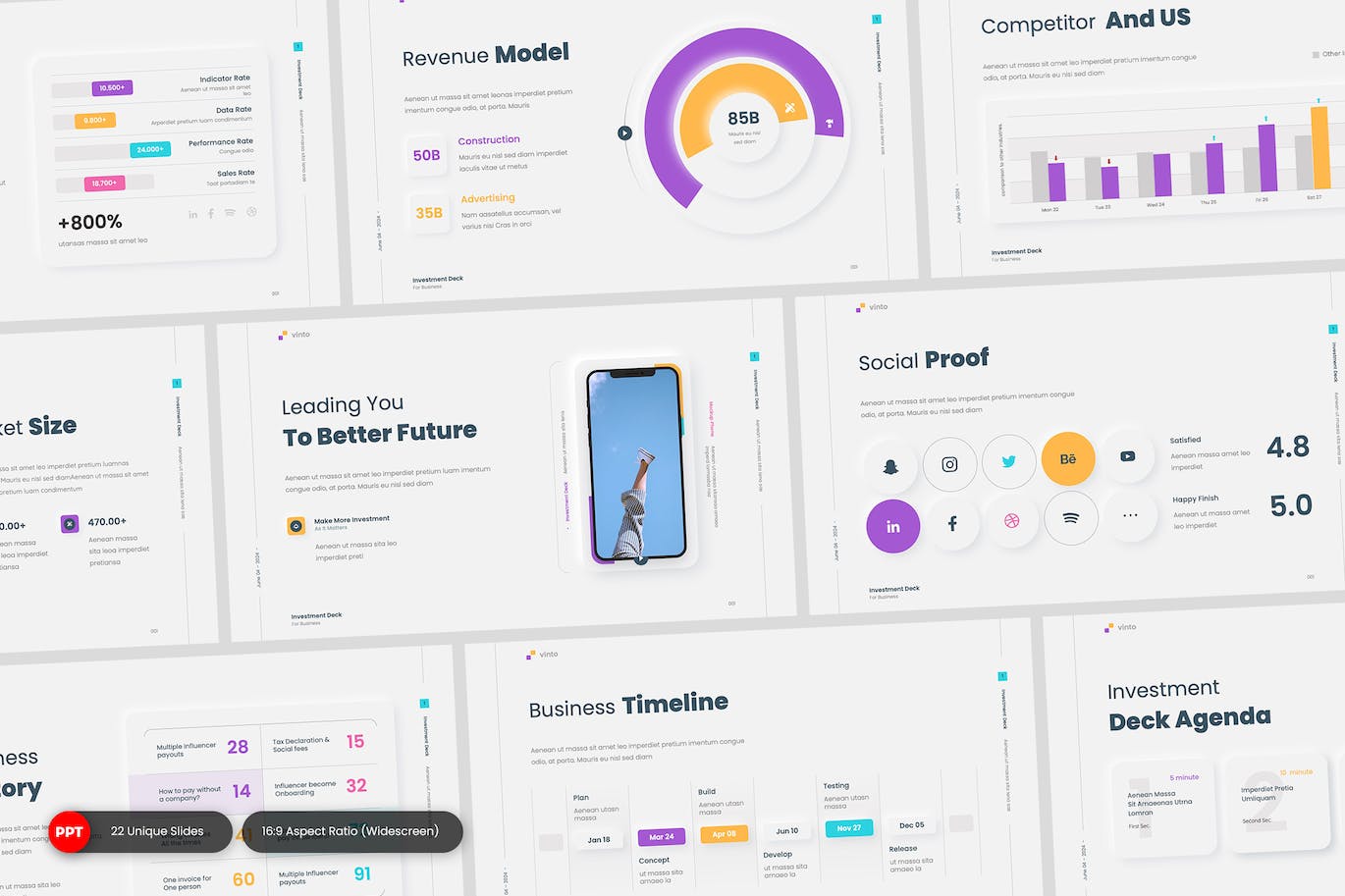 商业投资商业计划PPT模版 (PPTX)