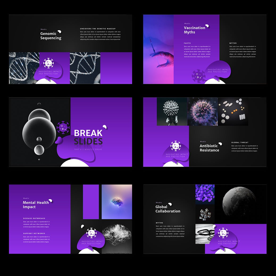 疾病和病毒变化PPT模版 (PPT)