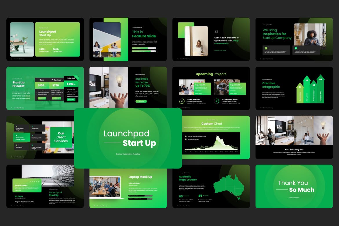 时尚的设计和直观的布局PPT模版 (PPTX)