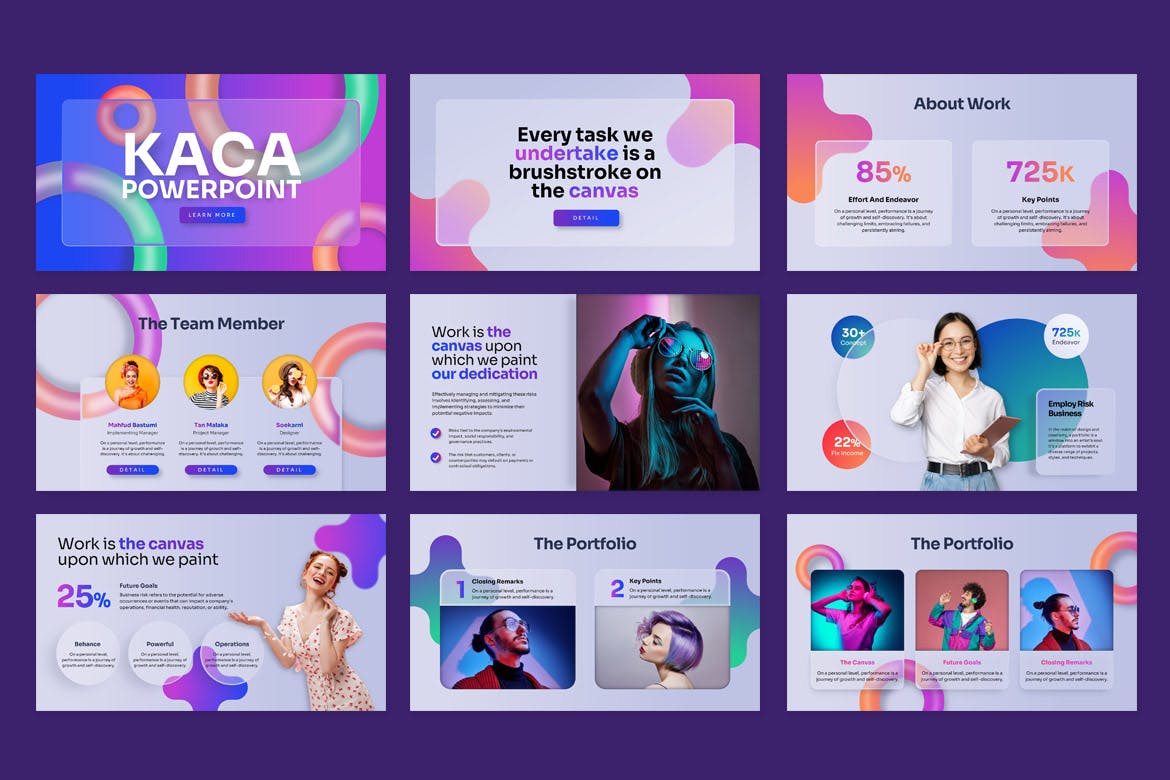 时尚多彩的业务PPT模版 (PPTX)