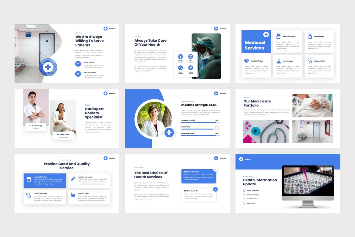 医疗服务相关PPT模版 (PPTX)