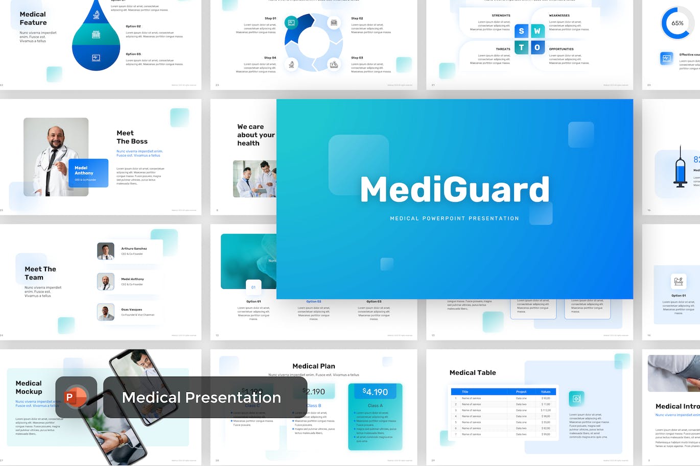医疗PPT模版 (PPTX)