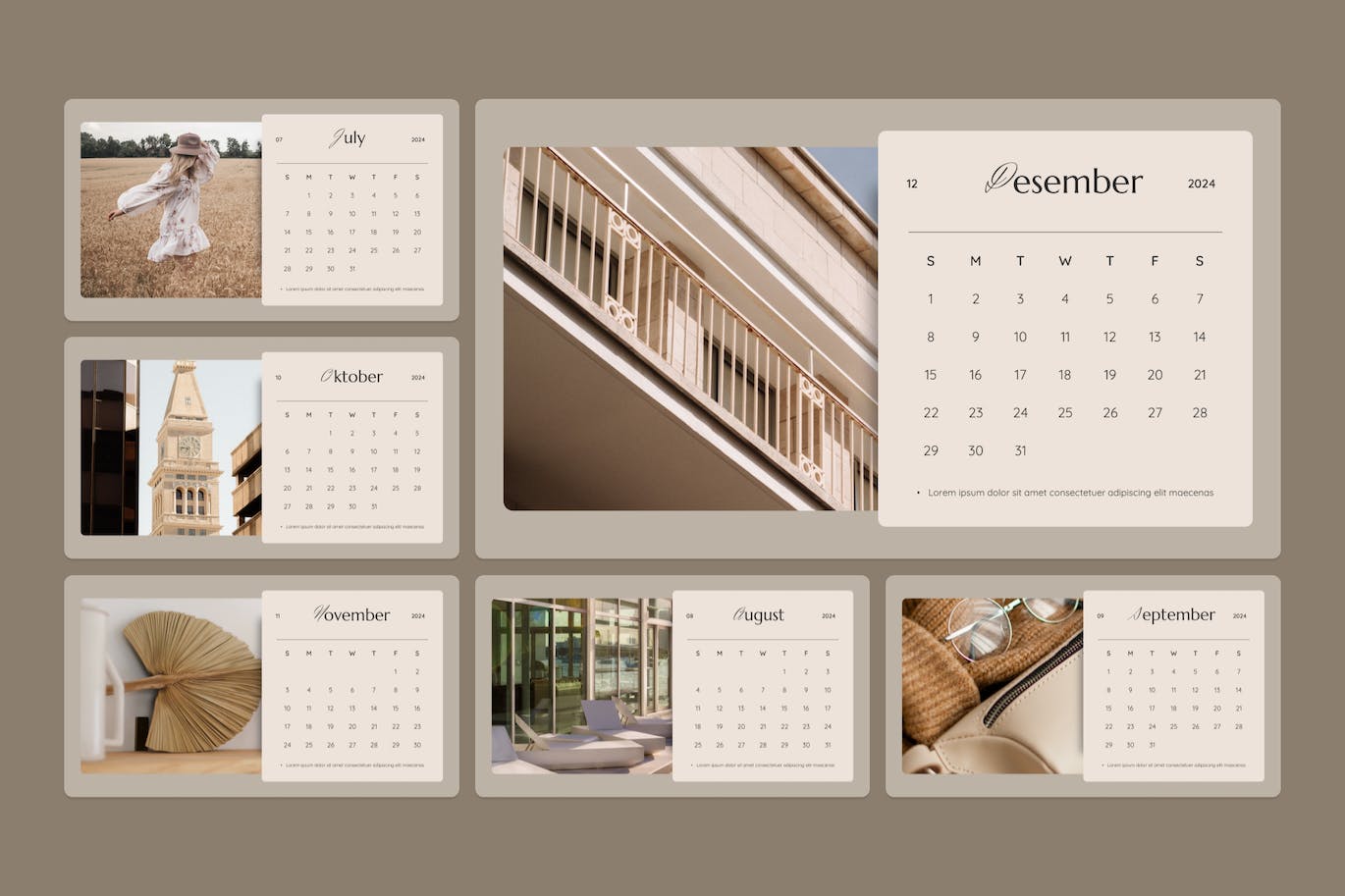 美学日历 2024 年PPT模版
