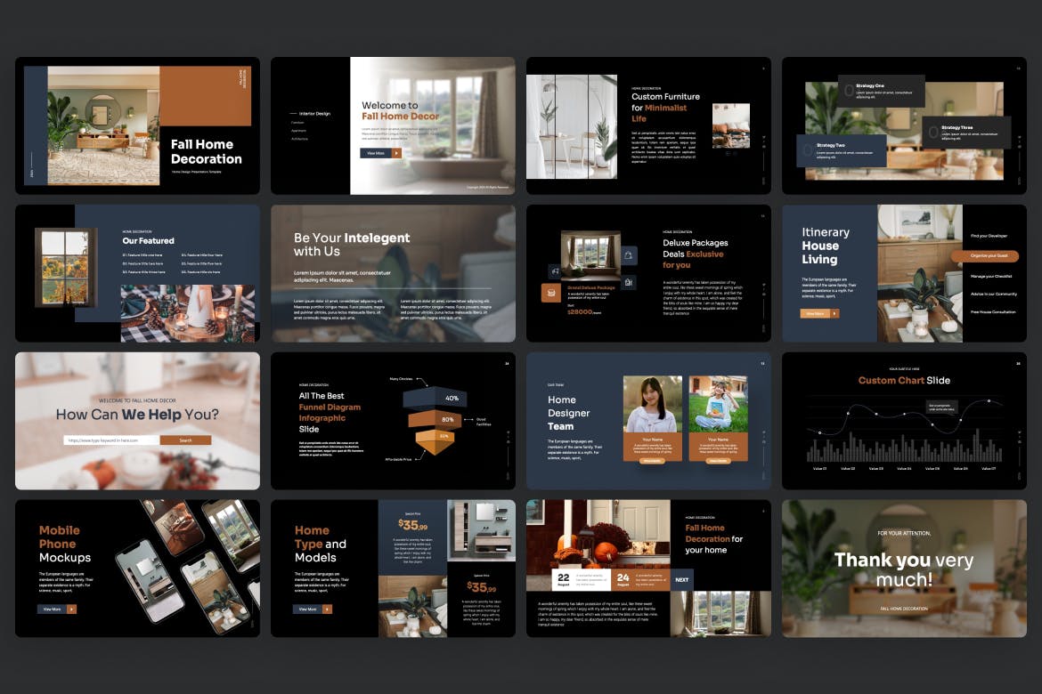 秋季家居装饰 – PPT模版 (PPTX)