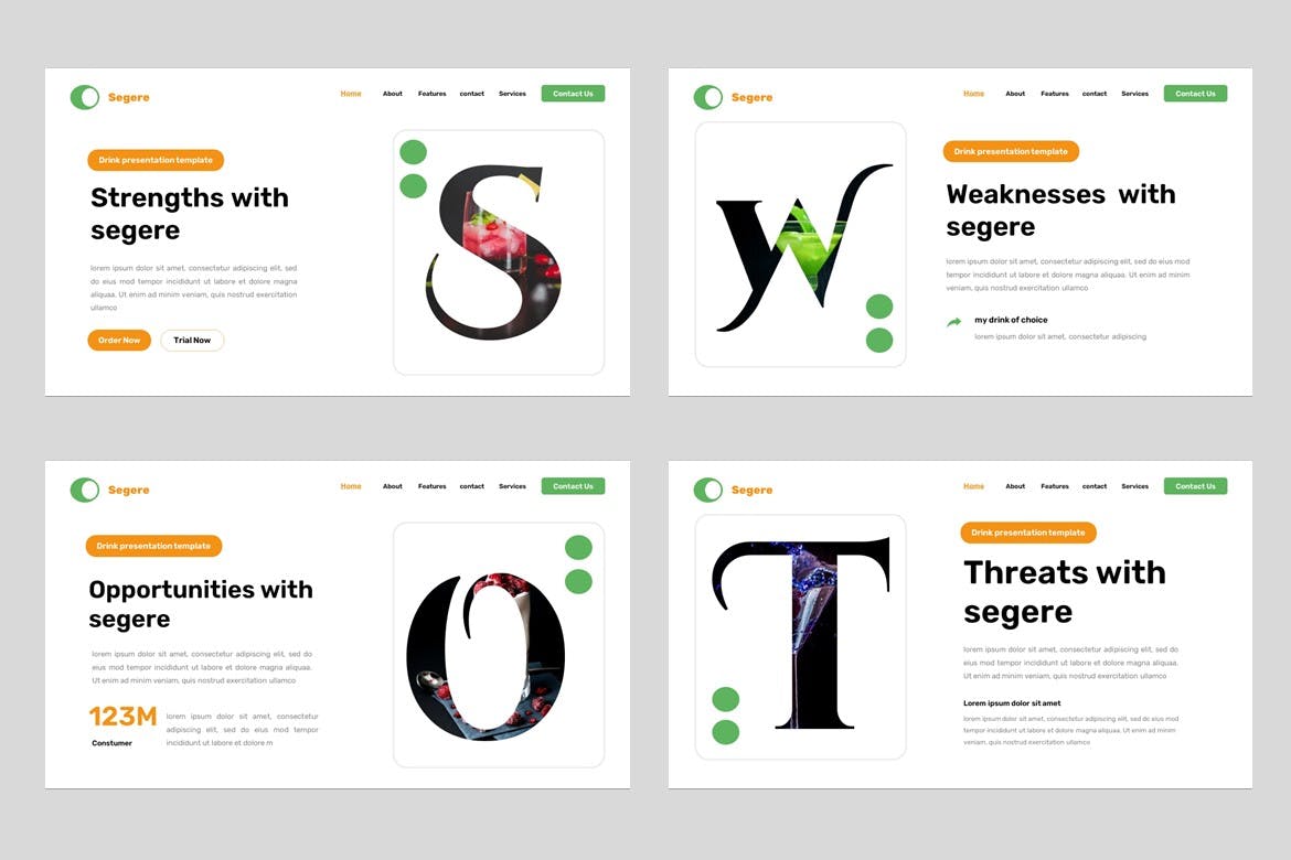 饮料广告宣传 PPT模版 (PPTX,PPT)