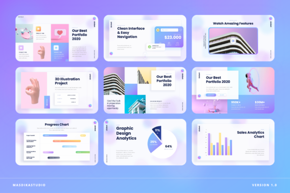 创意渐变配色ppt演示模板