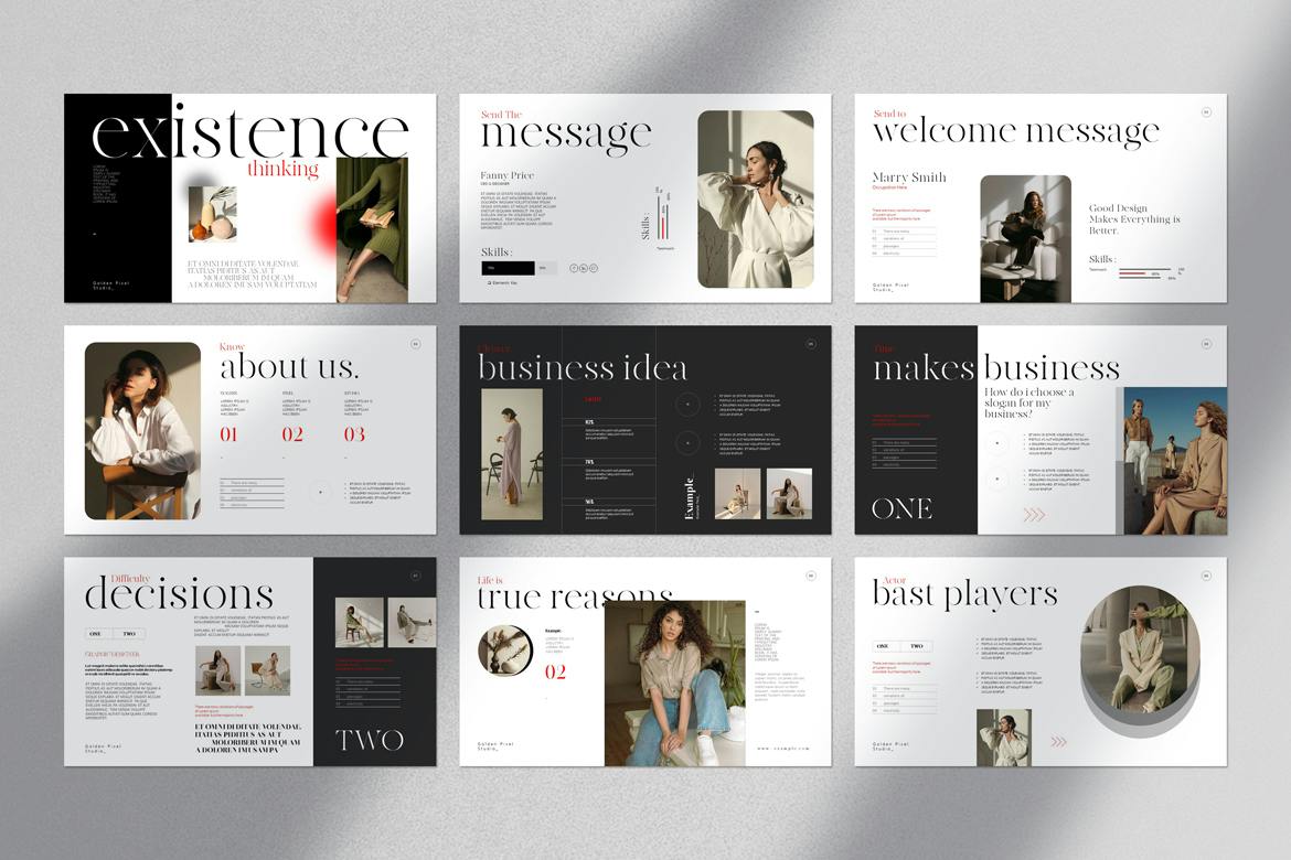 优雅时尚产品与服务介绍PPT模版 (PPTX)