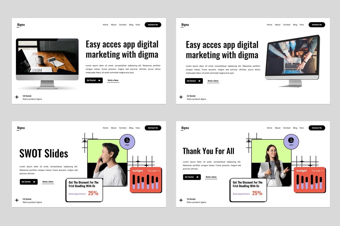 SEO 和数字营销 PPT模版 (PPT,PPTX)