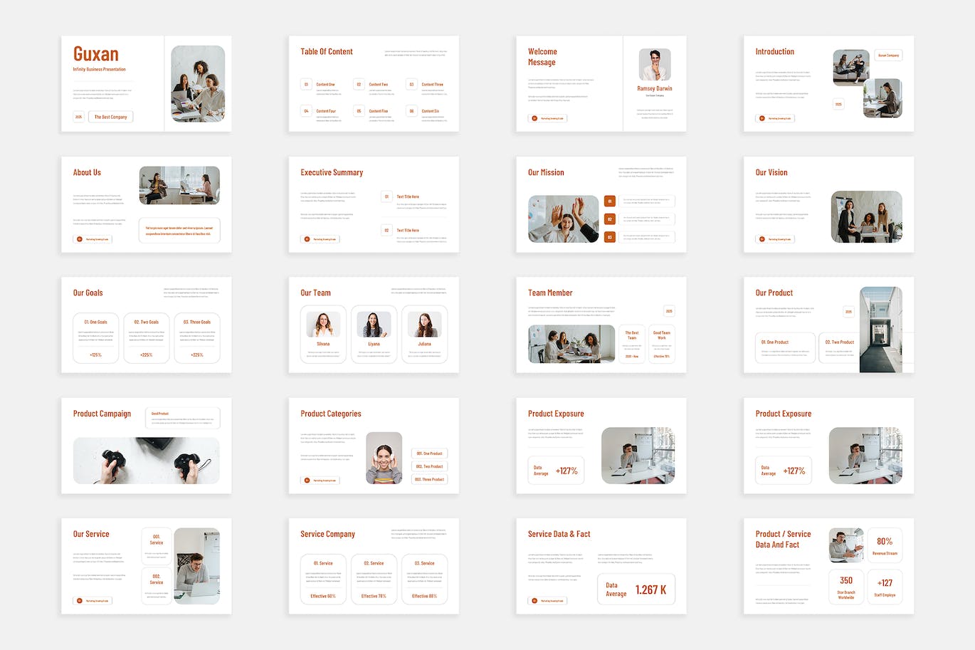 白橙无限商务简约PPT模版 (PPTX,PPT)