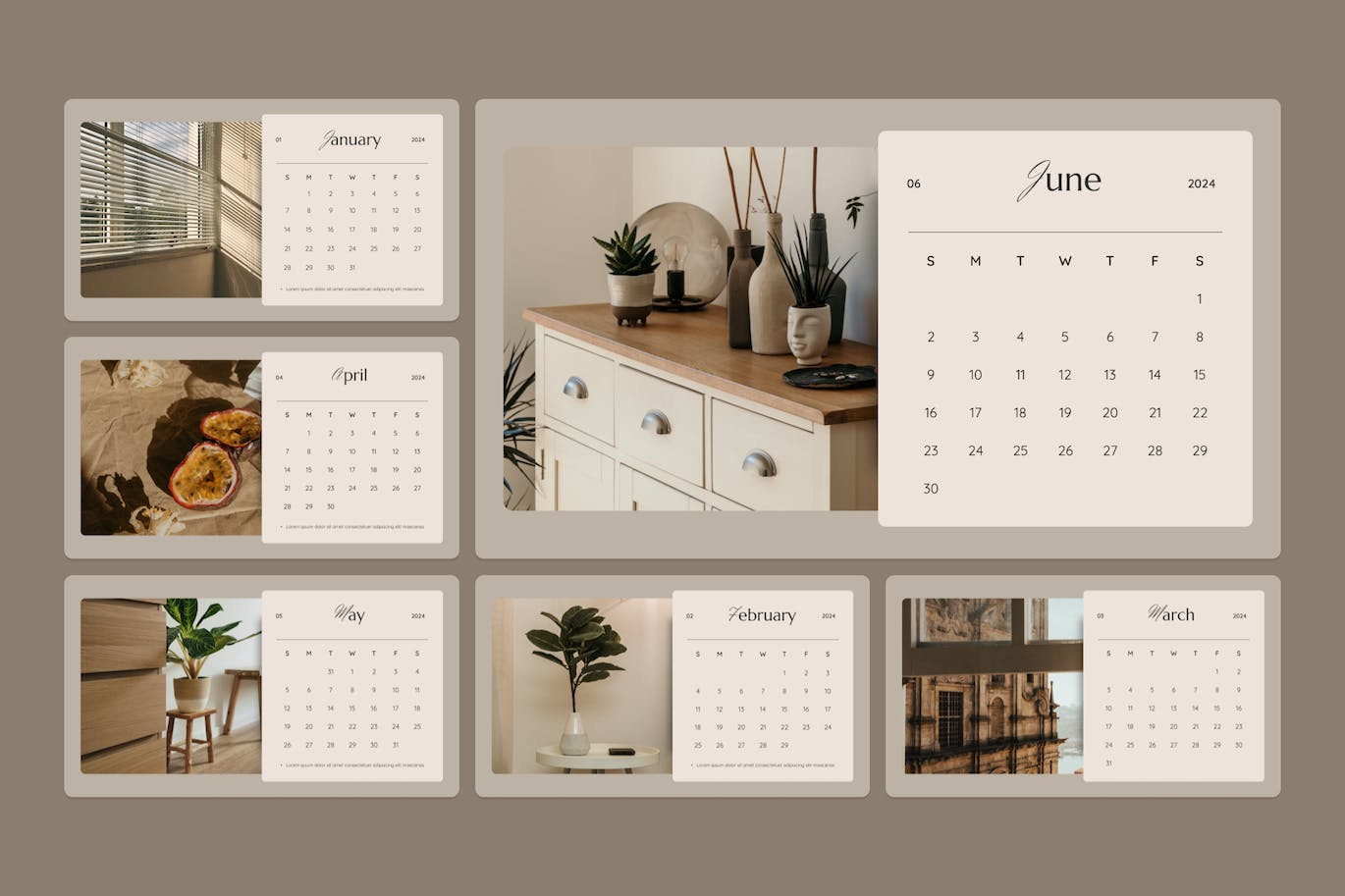 美学日历 2024 年PPT模版