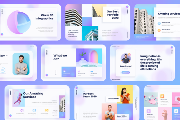 创意渐变配色ppt演示模板