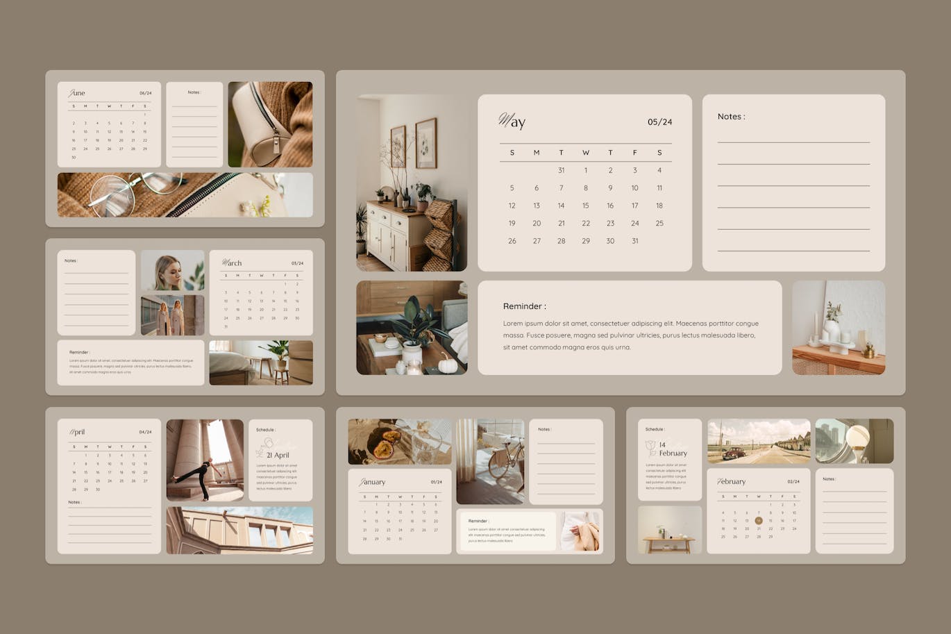 美学日历 2024 年PPT模版