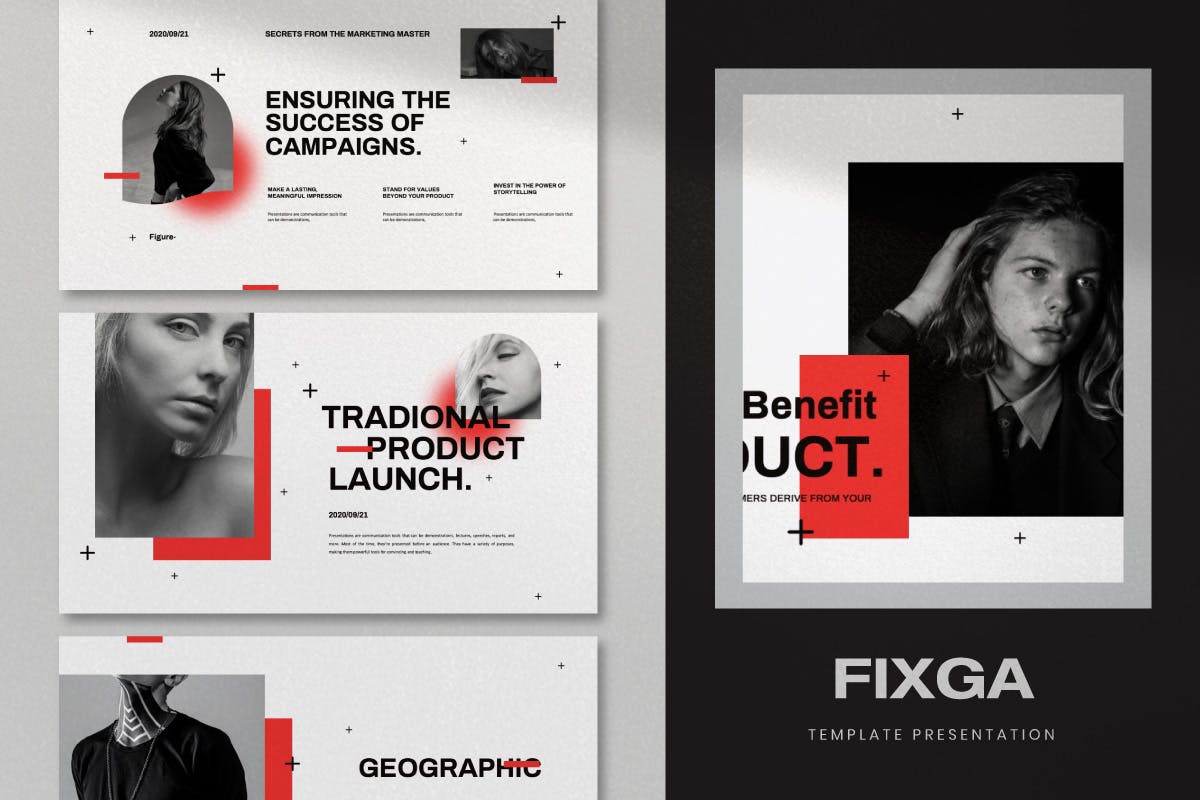 时尚简约社交媒体风格PPT幻灯片演示模板（pptx）