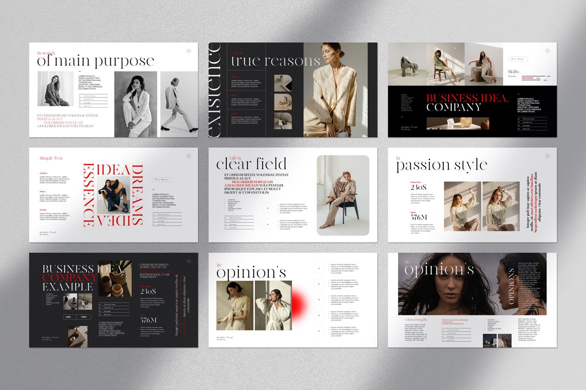 优雅时尚产品与服务介绍PPT模版 (PPTX)