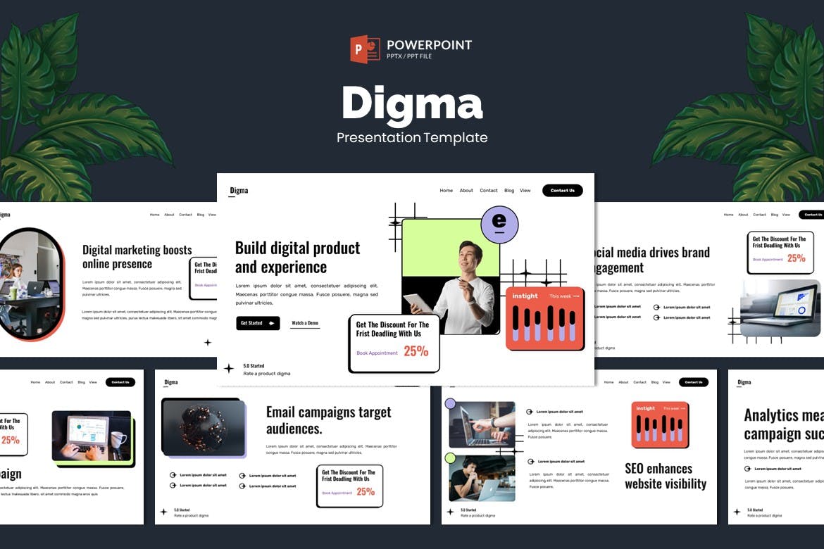 SEO 和数字营销 PPT模版 (PPT,PPTX)