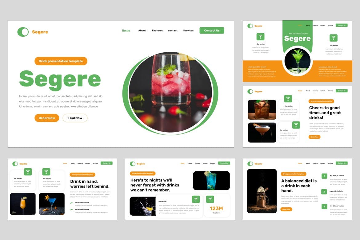 饮料广告宣传 PPT模版 (PPTX,PPT)