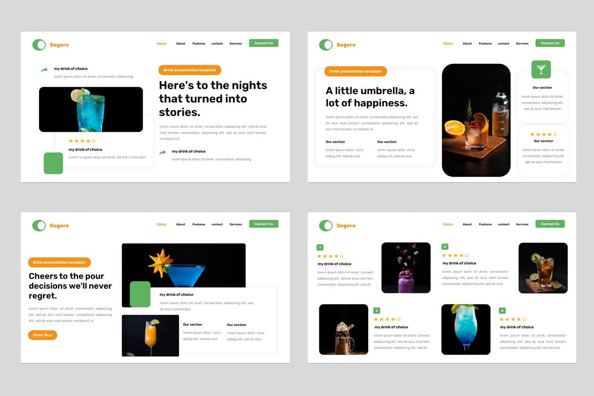 饮料广告宣传 PPT模版 (PPTX,PPT)