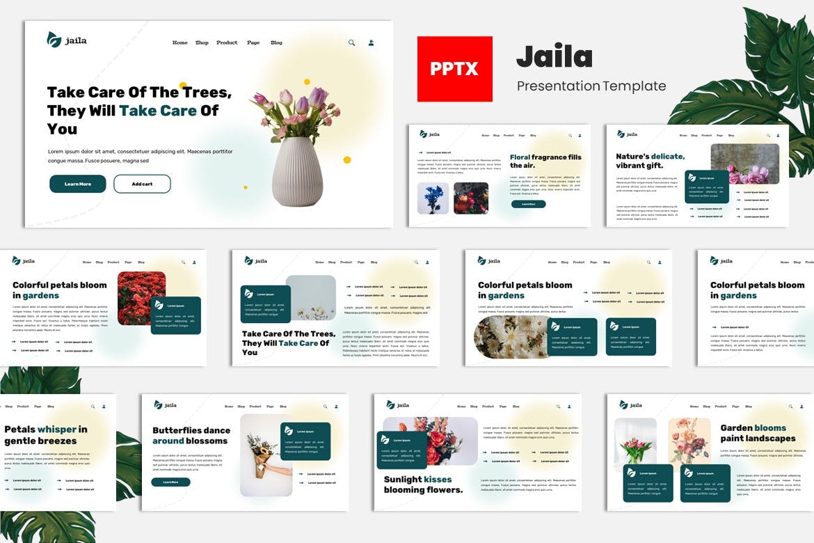 花店和花园 PPT模版 (PPT,PPTX)