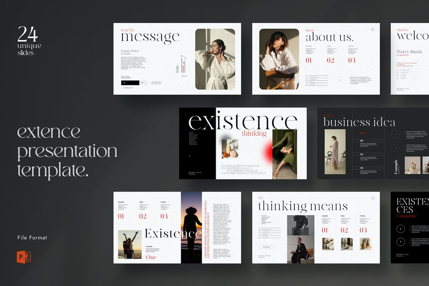 优雅时尚产品与服务介绍PPT模版 (PPTX)