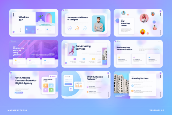 创意渐变配色ppt演示模板