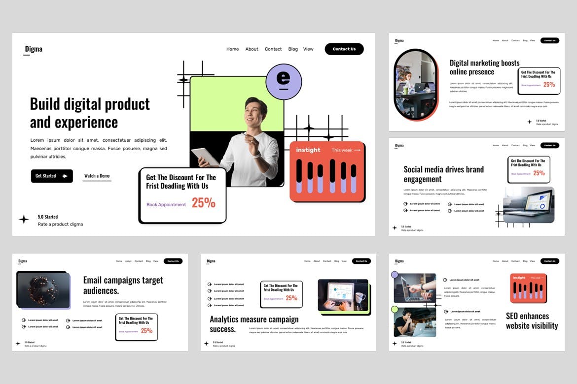 SEO 和数字营销 PPT模版 (PPT,PPTX)