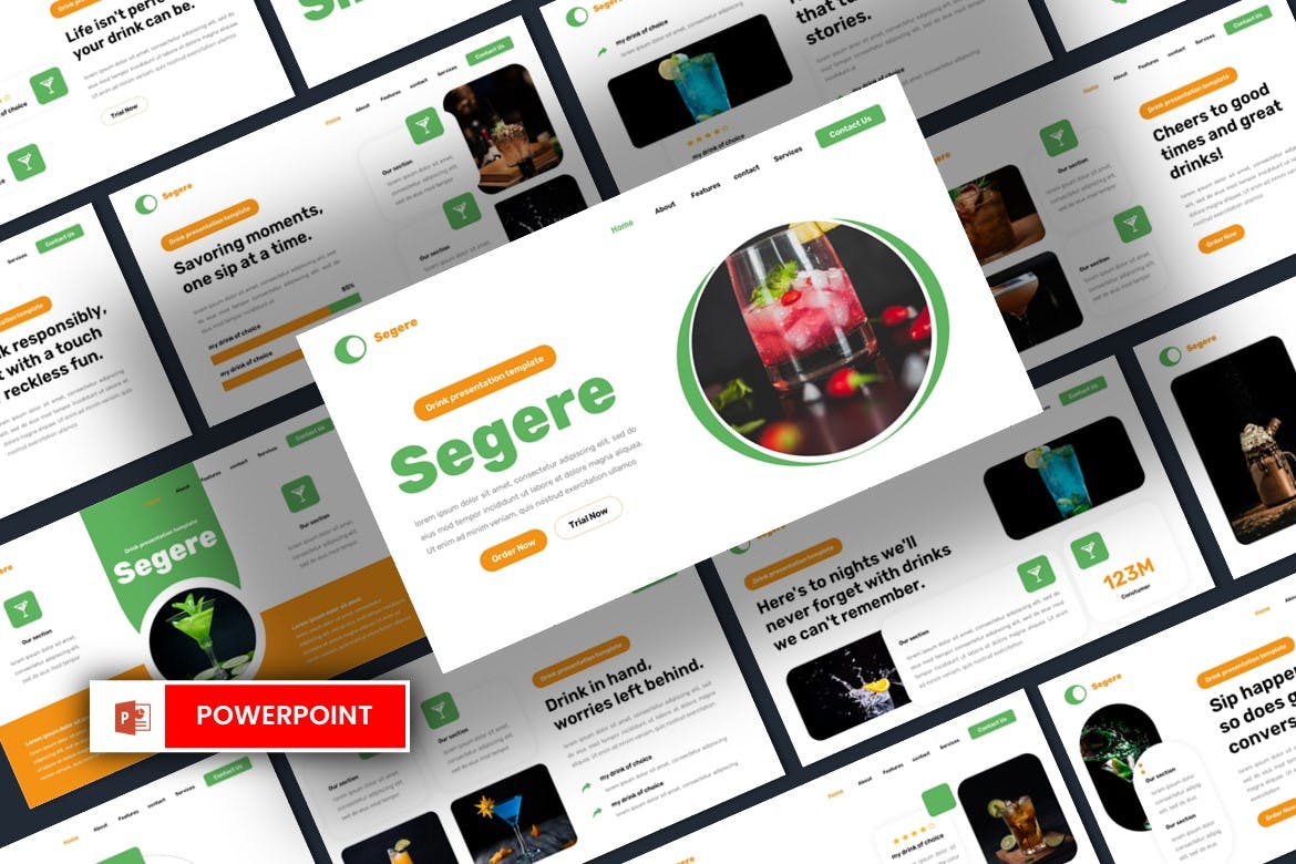 饮料广告宣传 PPT模版 (PPTX,PPT)